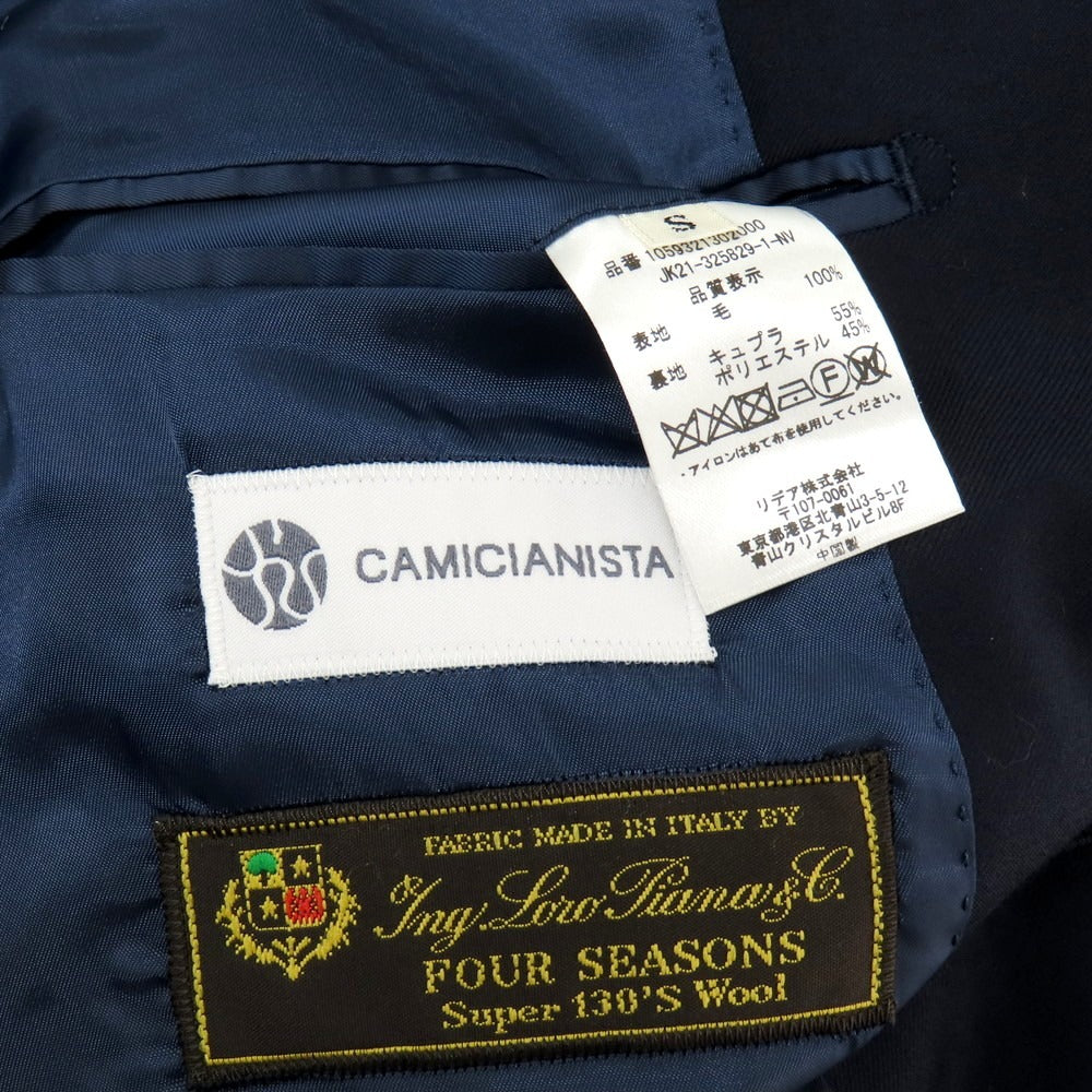【中古】カミチャニスタ CAMICIANISTA SUPER130’S ウール 3B テーラードジャケット ネイビー【 S 】【 状態ランクC 】【 メンズ 】