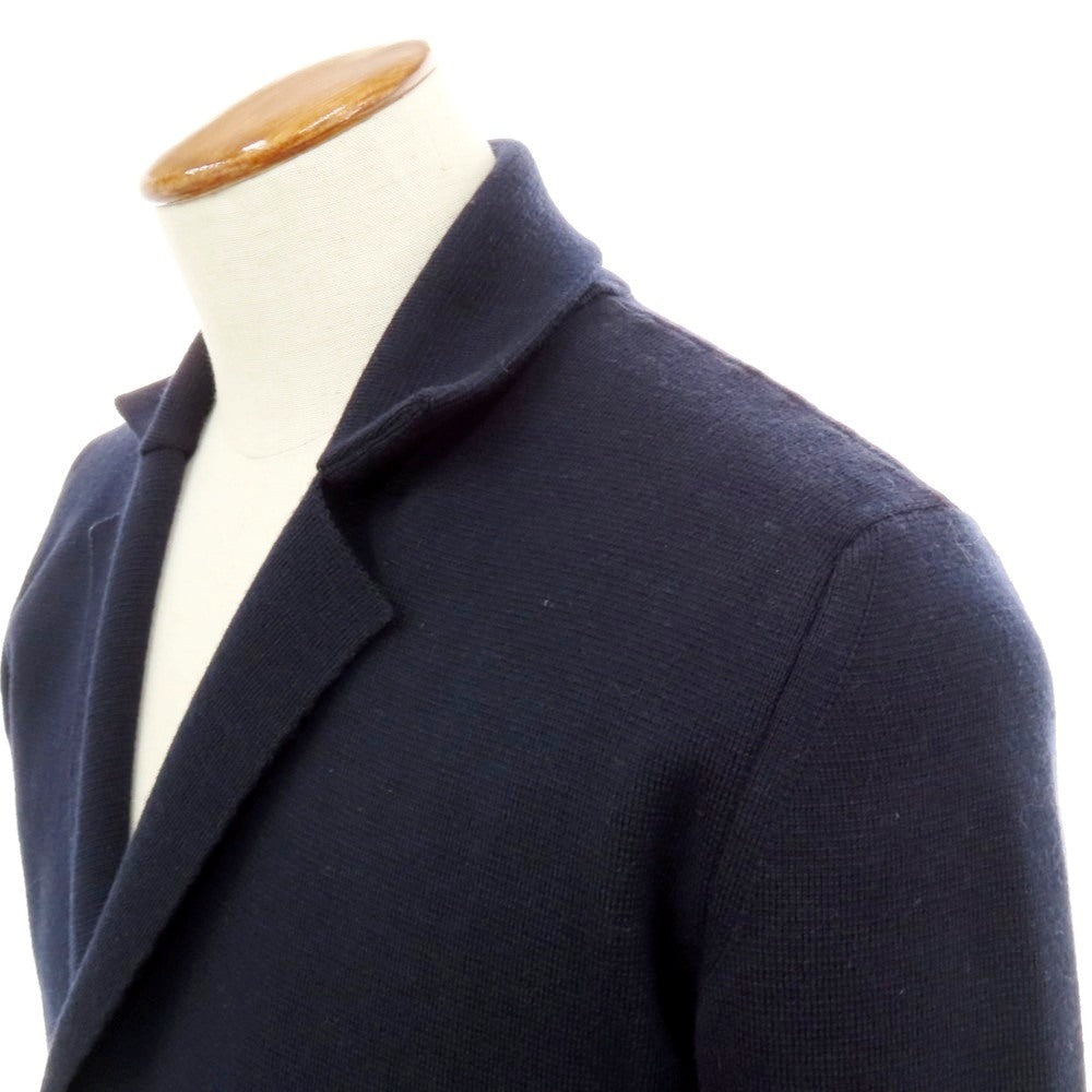 【中古】ロベルトコリーナ ROBERTO COLLINA ウール ダブル4B ニットジャケット ダークネイビー【 48 】【 状態ランクB 】【 メンズ 】