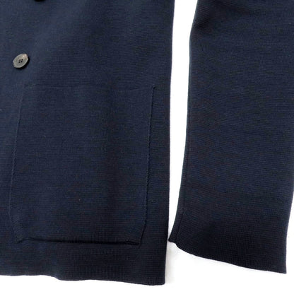 【中古】ロベルトコリーナ ROBERTO COLLINA ウール ダブル4B ニットジャケット ダークネイビー【 48 】【 状態ランクB 】【 メンズ 】