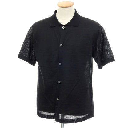 【中古】トゥモローランド TOMORROWLAND PILGRIM リネン 半袖 シャツニット ブラック【サイズS】【 状態ランクB 】【 メンズ 】