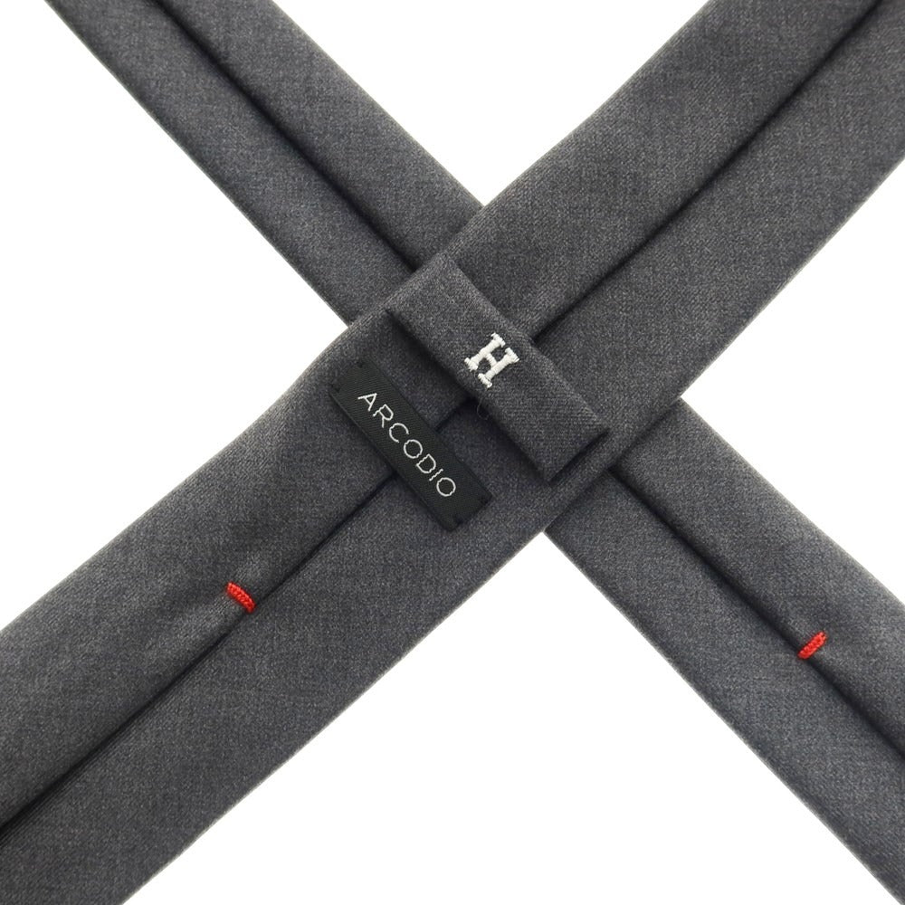 【中古】アルコディオ ARCODIO ウール 無地ネクタイ グレー【 状態ランクB 】【 メンズ 】