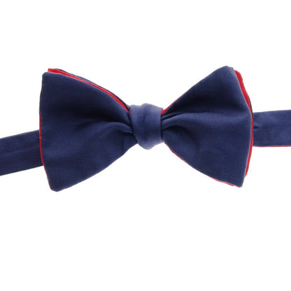 【中古】シナーブル Cinabre シルク ボウタイ 蝶ネクタイ ネイビーxレッド【 状態ランクC 】【 メンズ 】