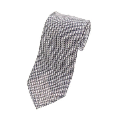 【中古】チェーザレ アットリーニ Cesare Attolini クアトロピエゲ シルク ヘリンボーン ネクタイ ネイビーxホワイト【 状態ランクB 】【 メンズ 】