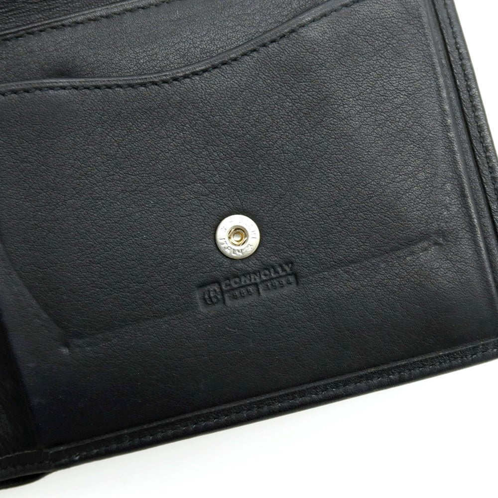 【SALE30%OFF/返品不可】【中古】コノリー CONNOLLY レザー 二つ折り財布 ブラック【 状態ランクC 】【 メンズ 】