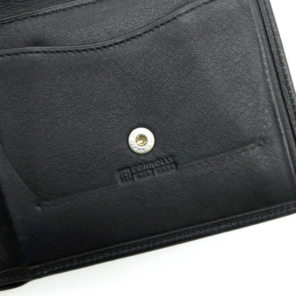 【SALE30%OFF/返品不可】【中古】コノリー CONNOLLY レザー 二つ折り財布 ブラック【 状態ランクC 】【 メンズ 】