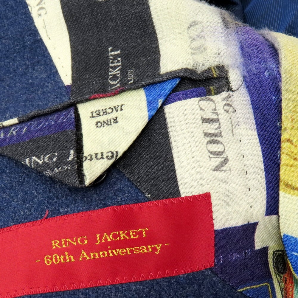 【中古】リングヂャケット RING JACKET 60周年 ウール 3B テーラードジャケット ライトネイビー【サイズ44】【 状態ランクC 】【 メンズ 】 [BPD]