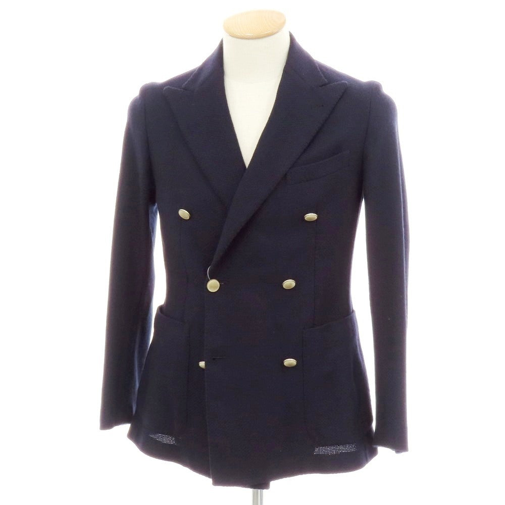 【中古】タリアトーレ TAGLIATORE ウールカシミヤ ダブル6B テーラードジャケット ネイビー【 44 】【 状態ランクC 】【 メンズ 】