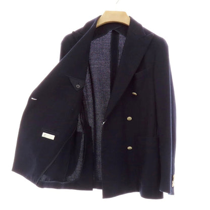 【中古】タリアトーレ TAGLIATORE ウールカシミヤ ダブル6B テーラードジャケット ネイビー【 44 】【 状態ランクC 】【 メンズ 】