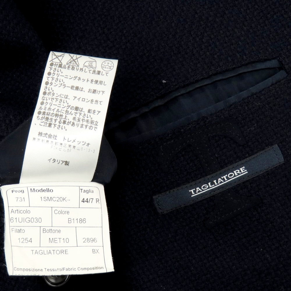 【中古】タリアトーレ TAGLIATORE ウールカシミヤ ダブル6B テーラードジャケット ネイビー【 44 】【 状態ランクC 】【 メンズ 】