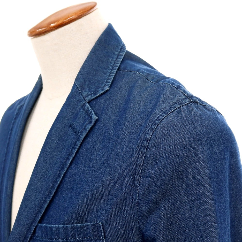 【中古】ジャンネット giannetto コットン シャンブレー 2B カジュアルジャケット ネイビー【サイズ46】【 状態ランクB 】【 メンズ 】