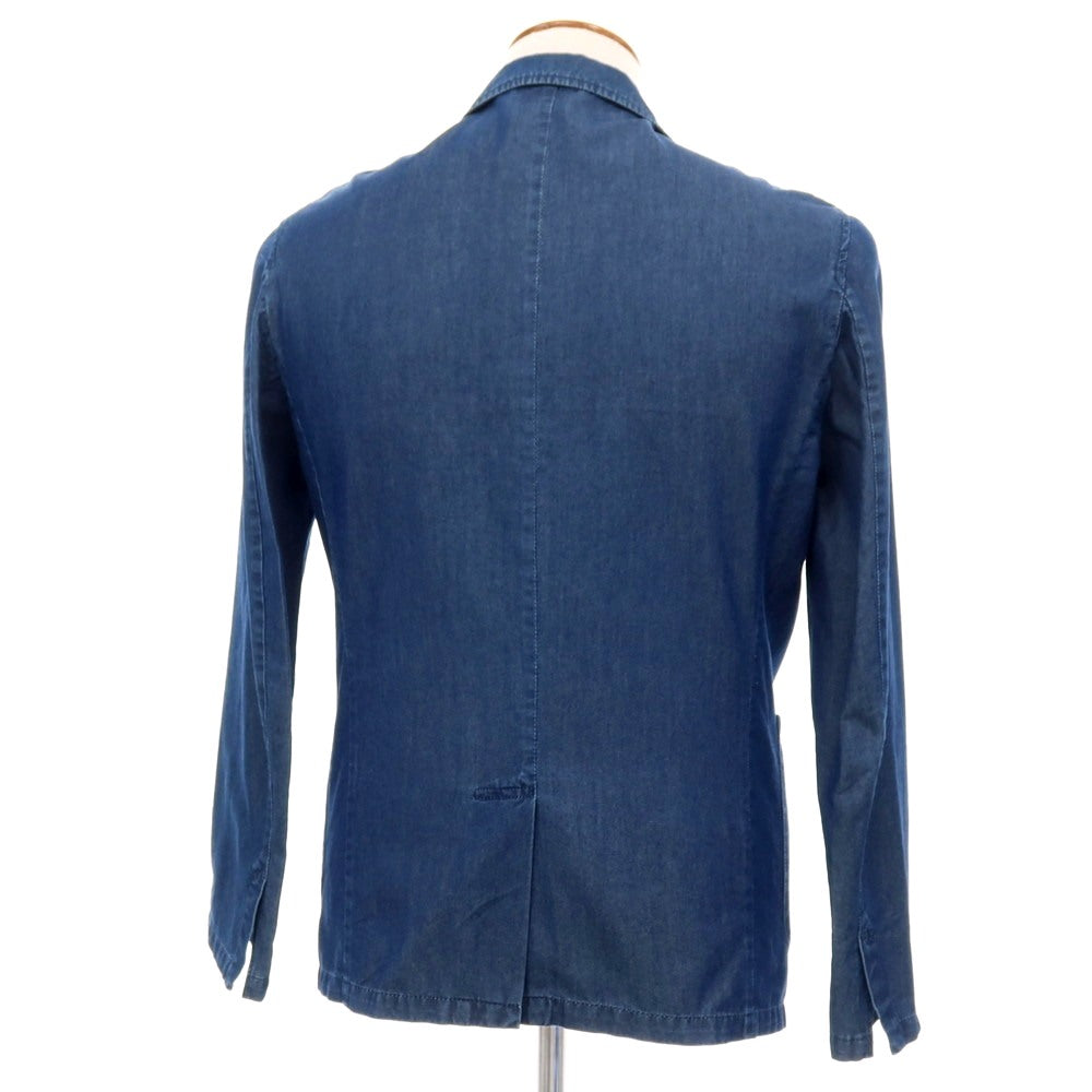 【中古】ジャンネット giannetto コットン シャンブレー 2B カジュアルジャケット ネイビー【サイズ46】【 状態ランクB 】【 メンズ 】