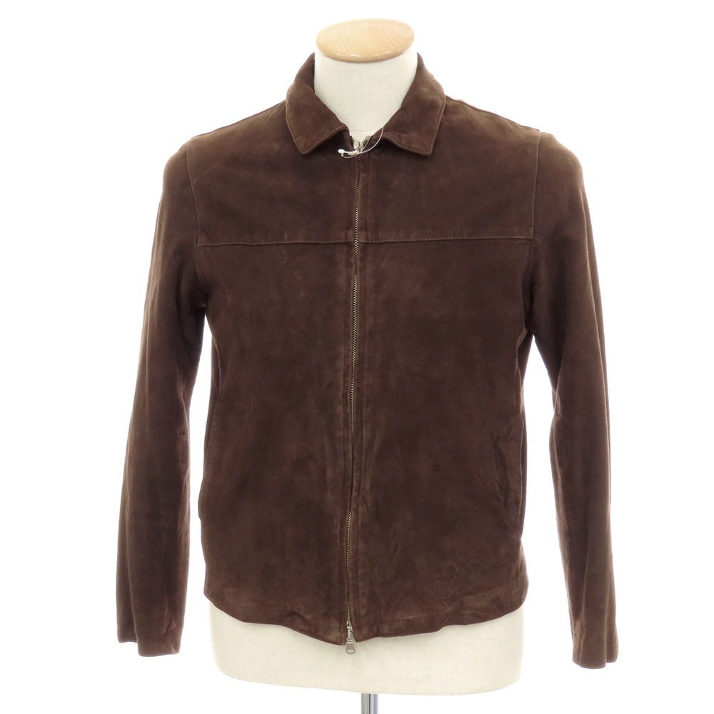 【中古】チンクアンタ Cinquanta シープスエード ダブルジップ レザーブルゾン ブラウン【 44 】【 状態ランクD 】【 メンズ 】