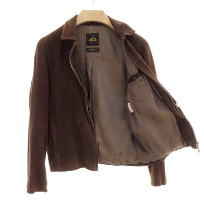 【中古】チンクアンタ Cinquanta シープスエード ダブルジップ レザーブルゾン ブラウン【 44 】【 状態ランクD 】【 メンズ 】