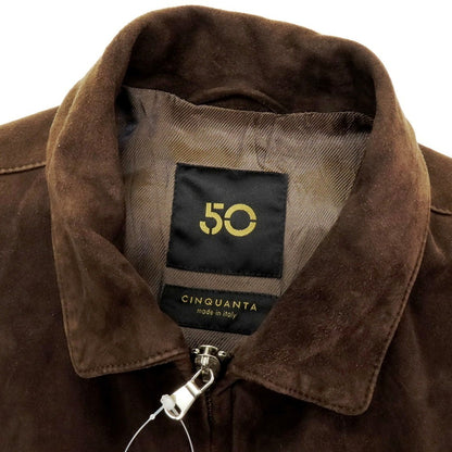 【中古】チンクアンタ Cinquanta シープスエード ダブルジップ レザーブルゾン ブラウン【 44 】【 状態ランクD 】【 メンズ 】