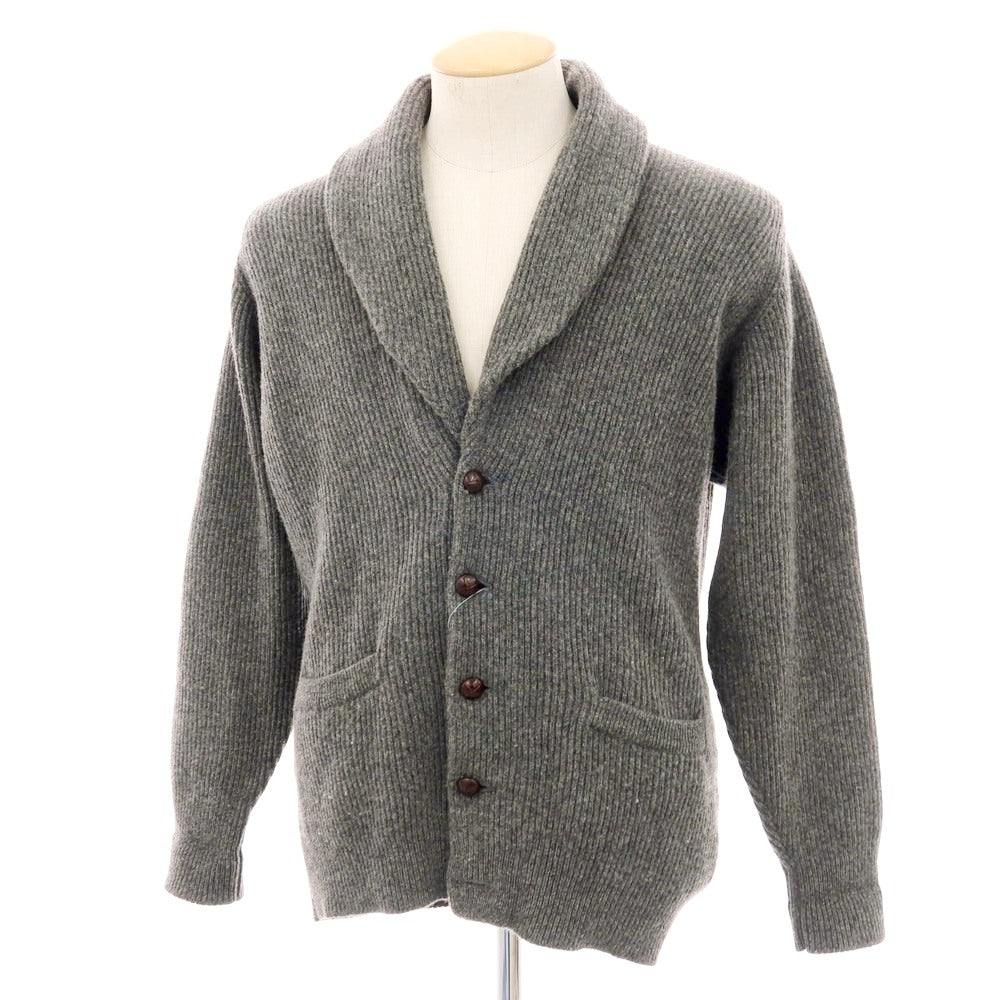 【中古】ウィリアムロッキー WILLIAM LOCKIE BEAMS PLUS別注 ウール ショールカラー カーディガン グレー【 XS 】【 状態ランクC 】【 メンズ 】