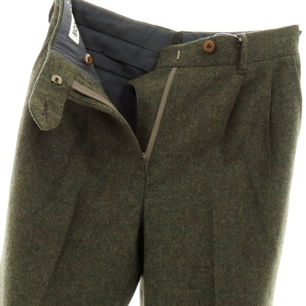 【中古】コルウ COL ウール系 カジュアルスラックスパンツ オリーブ【 表記なし（XS位） 】【 状態ランクB 】【 メンズ 】