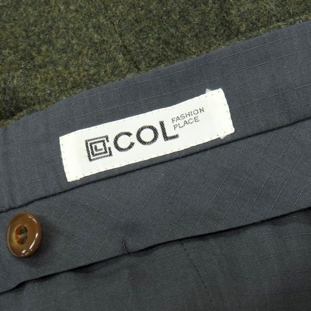 【中古】コルウ COL ウール系 カジュアルスラックスパンツ オリーブ【サイズ表記なし（XS位）】【 状態ランクB 】【 メンズ 】[BPD]