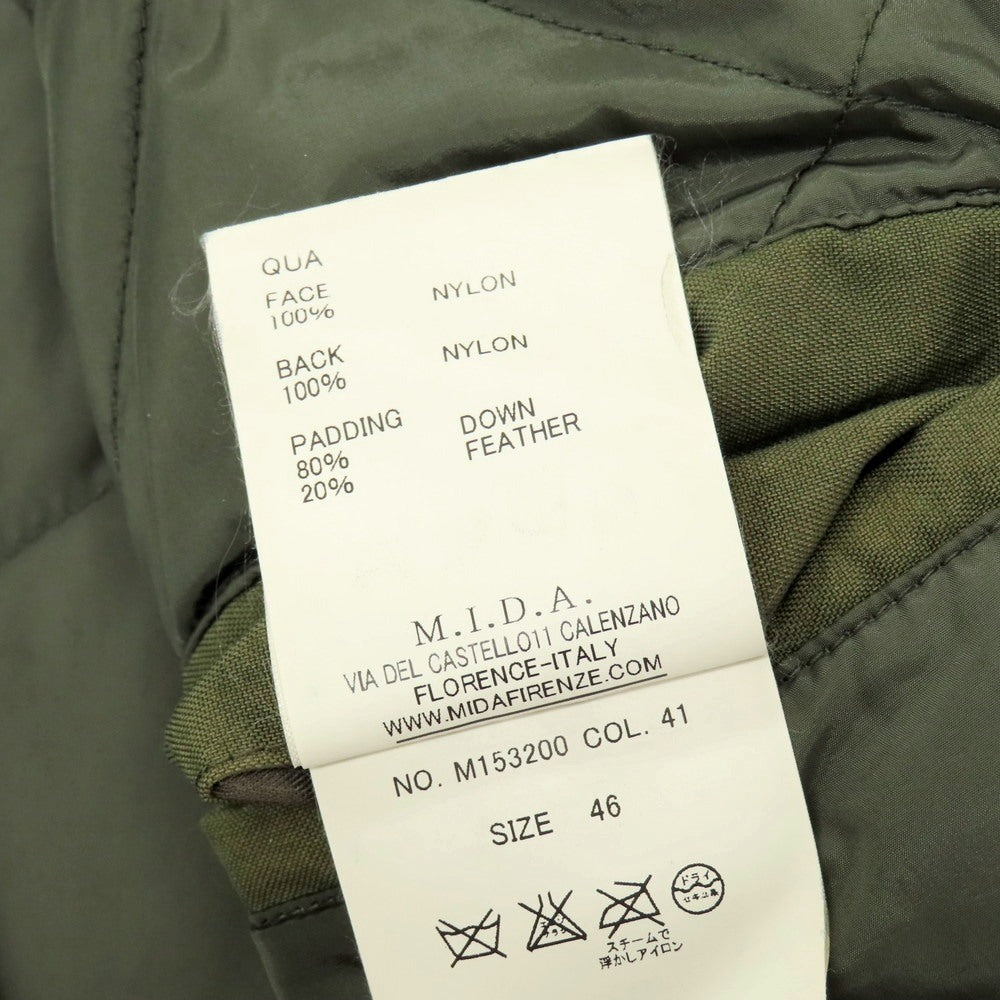 【中古】ミダ M.I.D.A. ナイロン ダウンジャケット オリーブ【 46 】【 状態ランクB 】【 メンズ 】