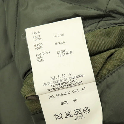 【中古】ミダ M.I.D.A. ナイロン ダウンジャケット オリーブ【 46 】【 状態ランクB 】【 メンズ 】