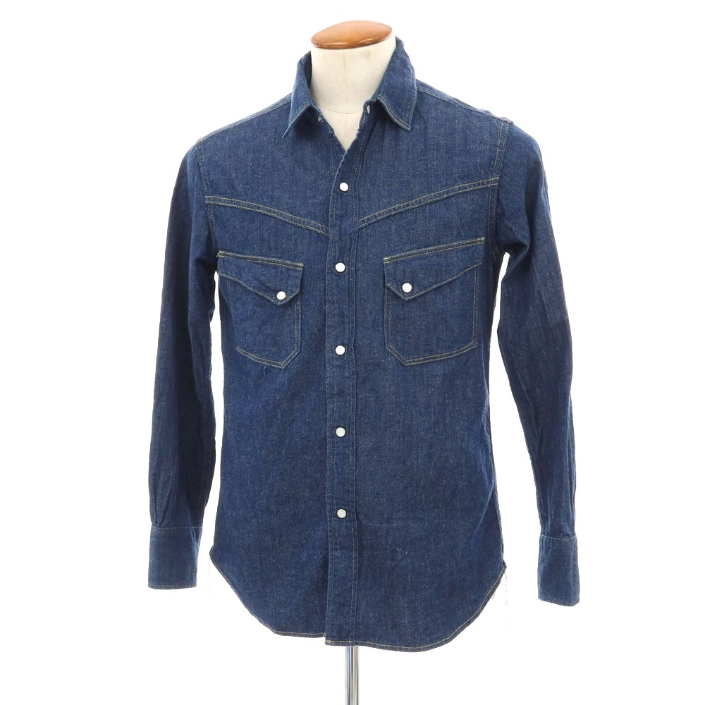 【中古】イカイ YCHAI コットンリネン デニム ウエスタンシャツ ネイビー【 M 】【 状態ランクB 】【 メンズ 】