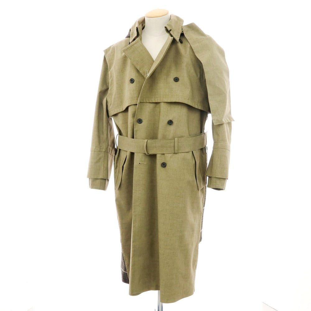 【中古】ノルウェージャンレイン Norwegian Rain MAYFAIR ポリエステル トレンチコート カーキxブラウン【サイズXS】【 状態ランクB 】【 メンズ 】[CPD]