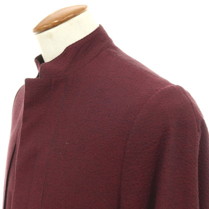 【中古】ティーマイケル T-MICHAEL ポリエステルコットン サッカー マオカラー セットアップ バーガンディ【サイズ46】【 状態ランクB 】【 メンズ 】