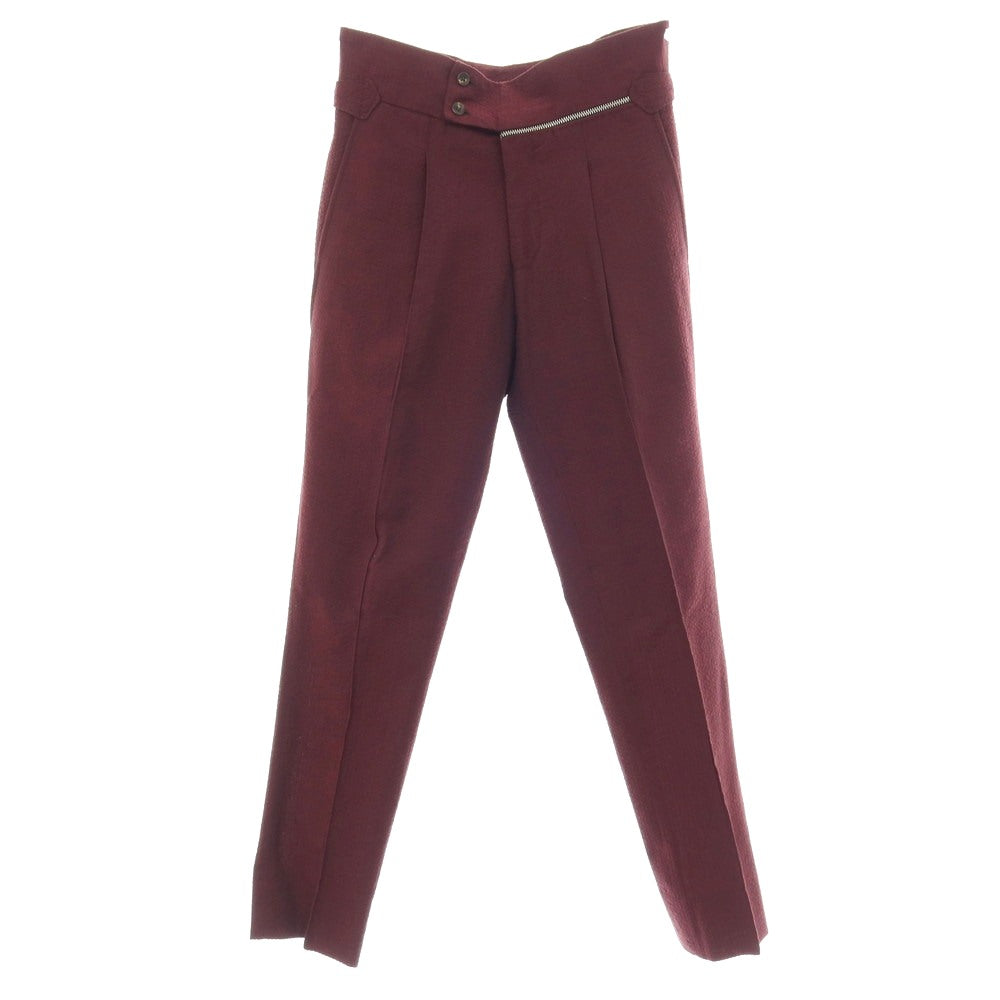 【中古】ティーマイケル T-MICHAEL ポリエステルコットン サッカー マオカラー セットアップ バーガンディ【サイズ46】【 状態ランクB 】【 メンズ 】