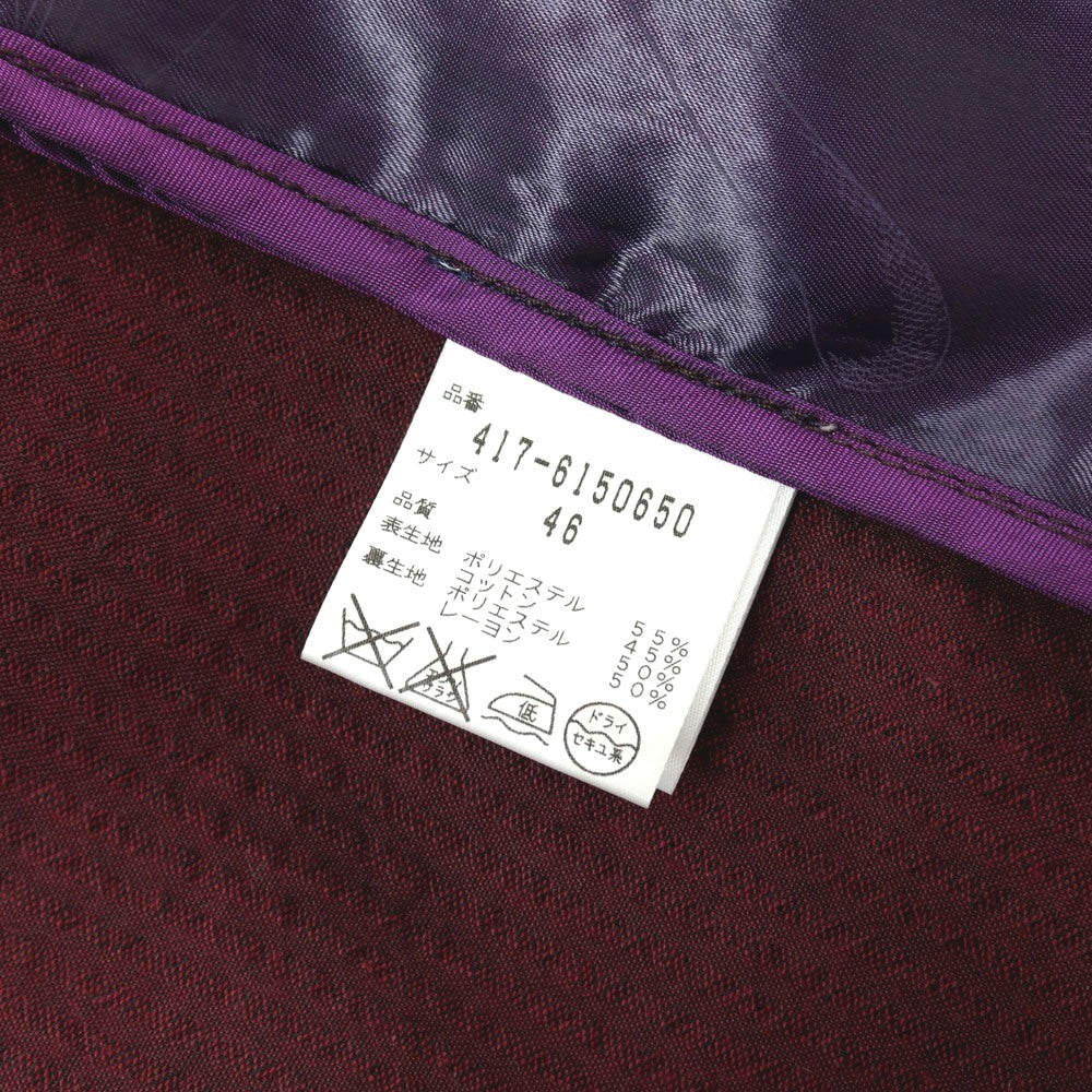 【中古】ティーマイケル T-MICHAEL ポリエステルコットン サッカー マオカラー セットアップ バーガンディ【サイズ46】【 状態ランクB 】【 メンズ 】