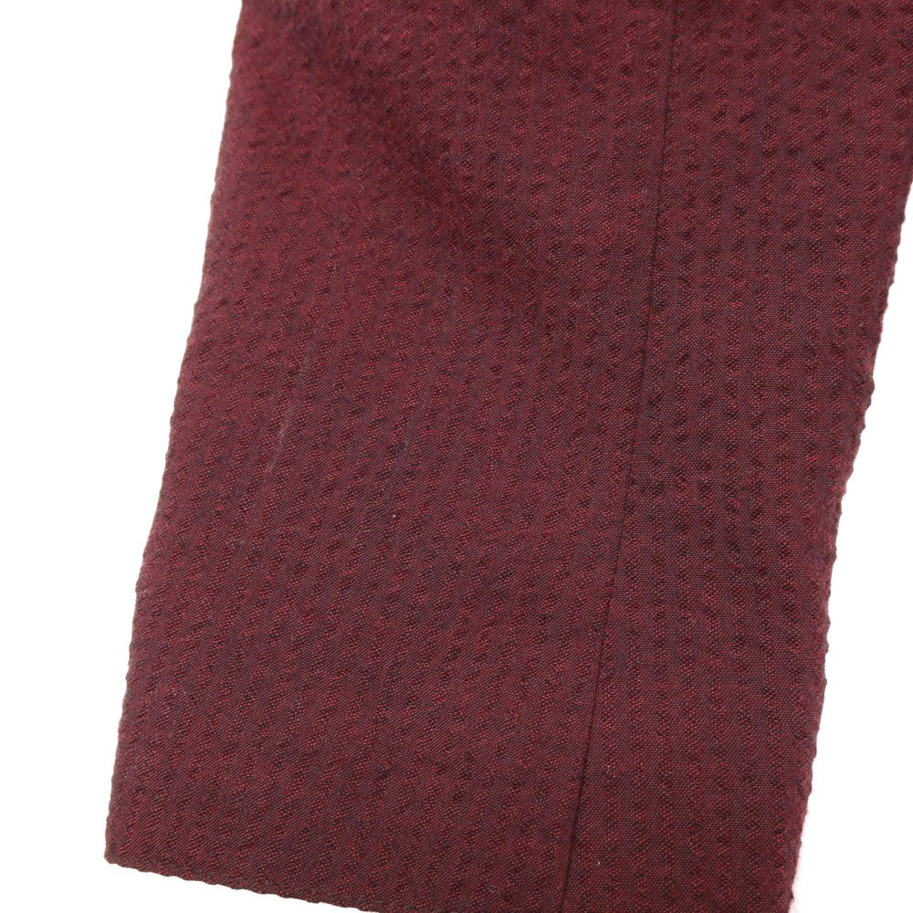 【中古】ティーマイケル T-MICHAEL ポリエステルコットン サッカー マオカラー セットアップ バーガンディ【サイズ46】【 状態ランクB 】【 メンズ 】