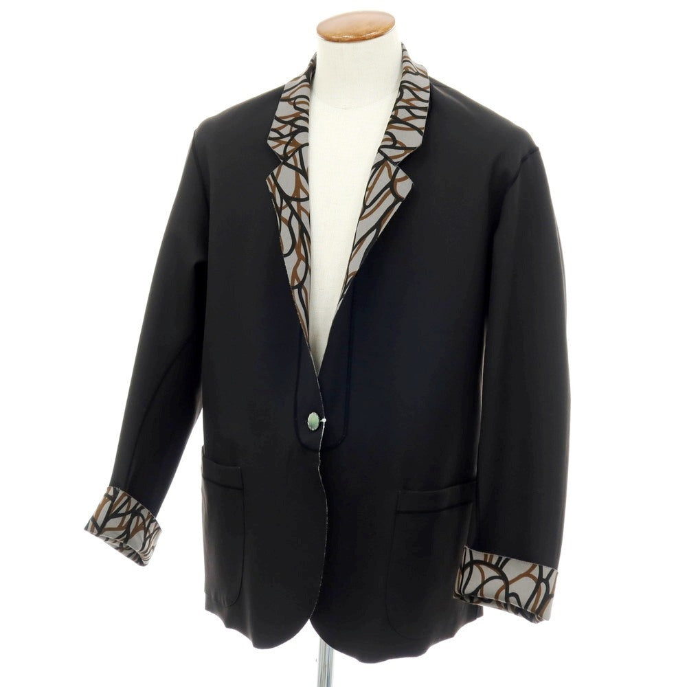 【中古】ノブナガ パリ NOBNAGA Paris リバーシブル コットン×ポリエステル ジャージー 1B カジュアルジャケット グレーxブラック【サイズM】【 状態ランクB 】【 メンズ 】