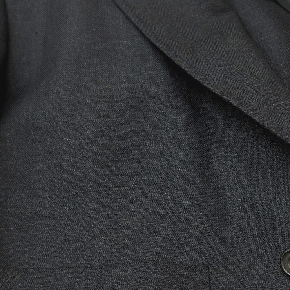 【中古】ティーマイケル T-MICHAEL LEON SHAWL リネン ヘリンボーン織り ショールカラー 1B カジュアルジャケット ブラック【サイズ48】【 状態ランクB 】【 メンズ 】