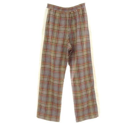 【中古】アルワリア AHLUWALIA ストレッチ コットンウール チェック イージーパンツ ベージュxブラウン【 M 】【 状態ランクB 】【 メンズ 】