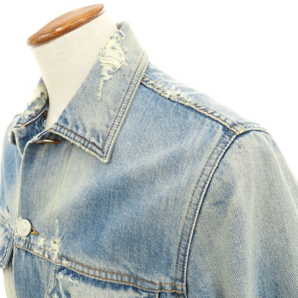 【中古】ピーティートリノ PT TORINO ダメージ加工 コットン デニムジャケット ライトブルー【 48 】【 状態ランクB 】【 メンズ 】