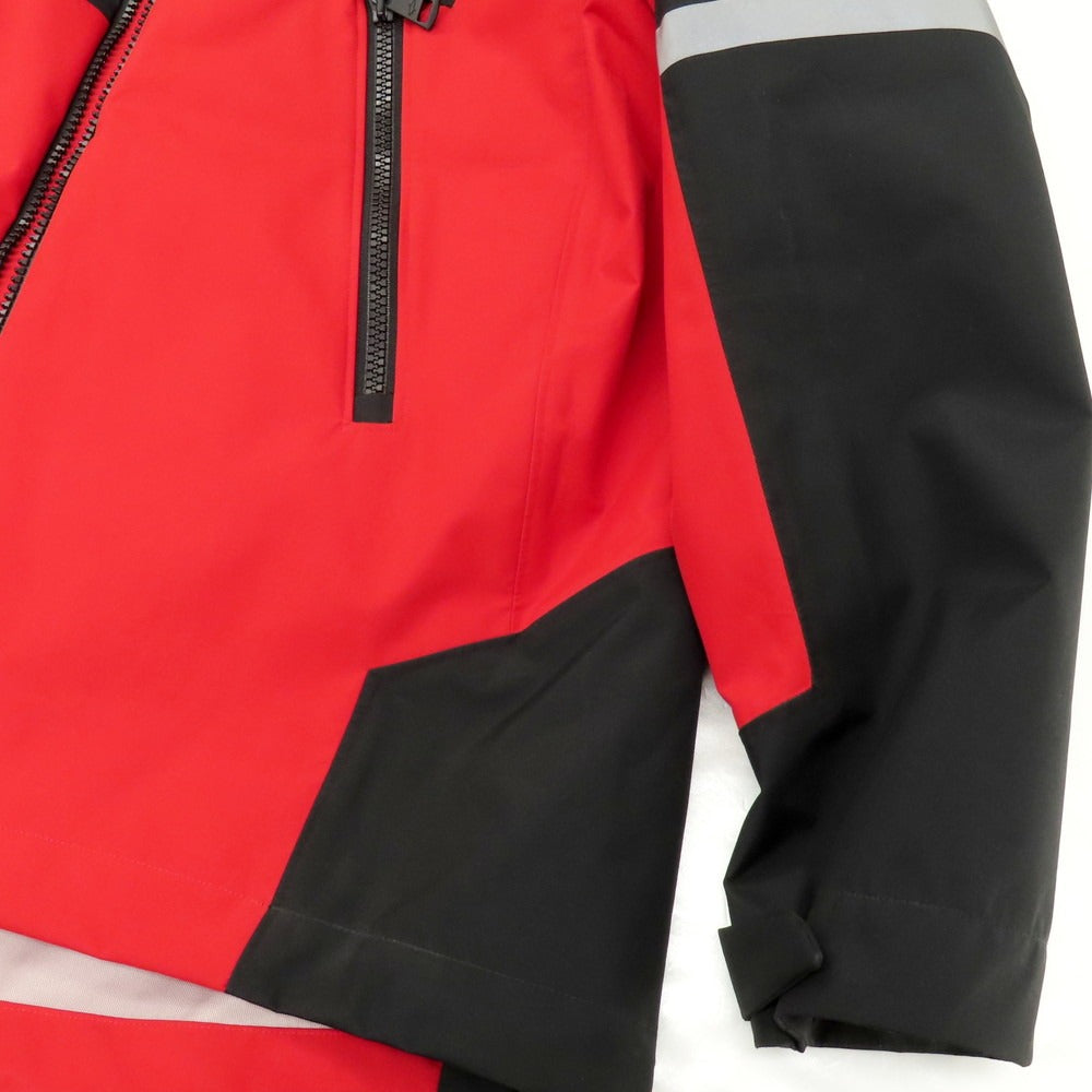 【中古】ポールアンドシャーク PAUL&amp;SHARK ポリエステル フーデッド シェルジャケット レッドxブラック【 M 】【 状態ランクB 】【 メンズ 】