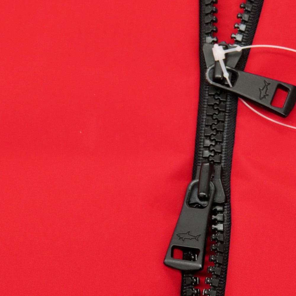 【中古】ポールアンドシャーク PAUL&amp;SHARK ポリエステル フーデッド シェルジャケット レッドxブラック【 M 】【 状態ランクB 】【 メンズ 】