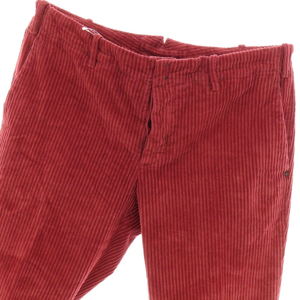 【中古】インコテックス INCOTEX ストレッチ コットン 太畝 コーデュロイパンツ レッド【 48 】【 状態ランクC 】【 メンズ 】