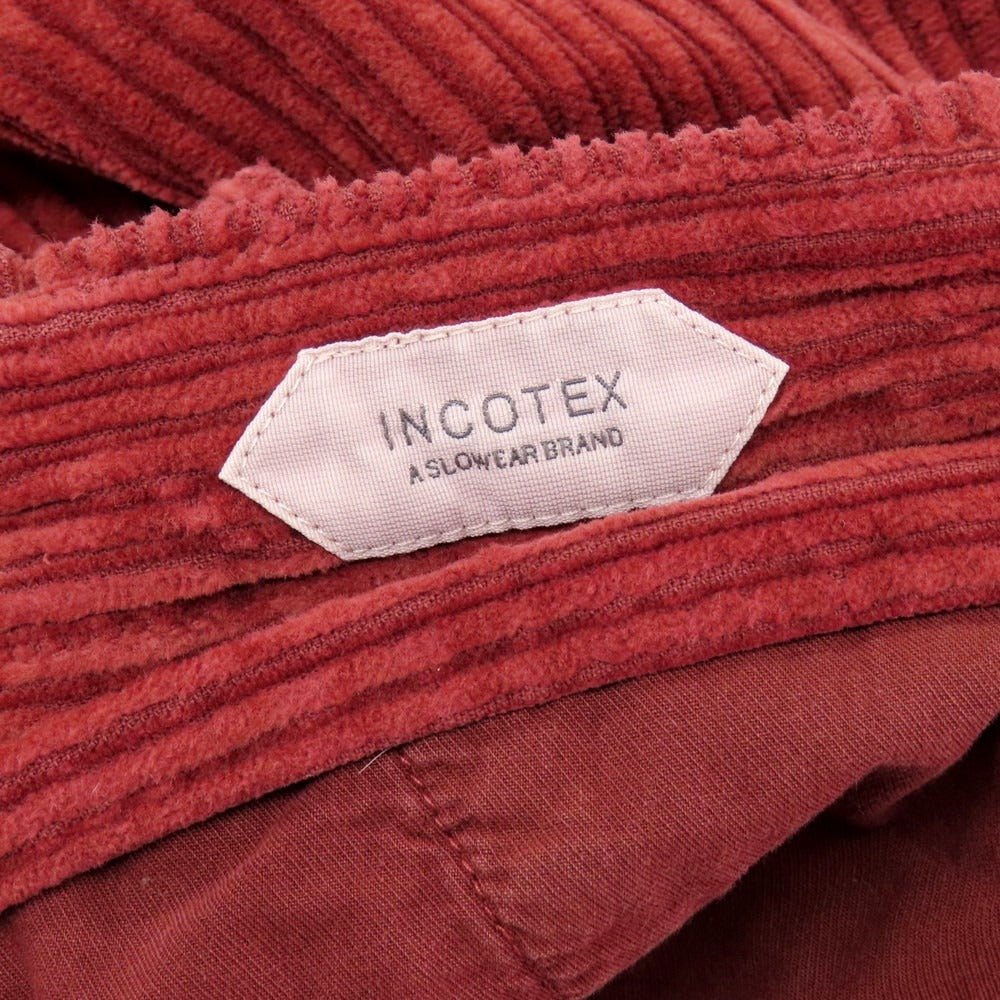 【中古】インコテックス INCOTEX ストレッチ コットン 太畝 コーデュロイパンツ レッド【サイズ48】【 状態ランクC 】【 メンズ 】[BPD]