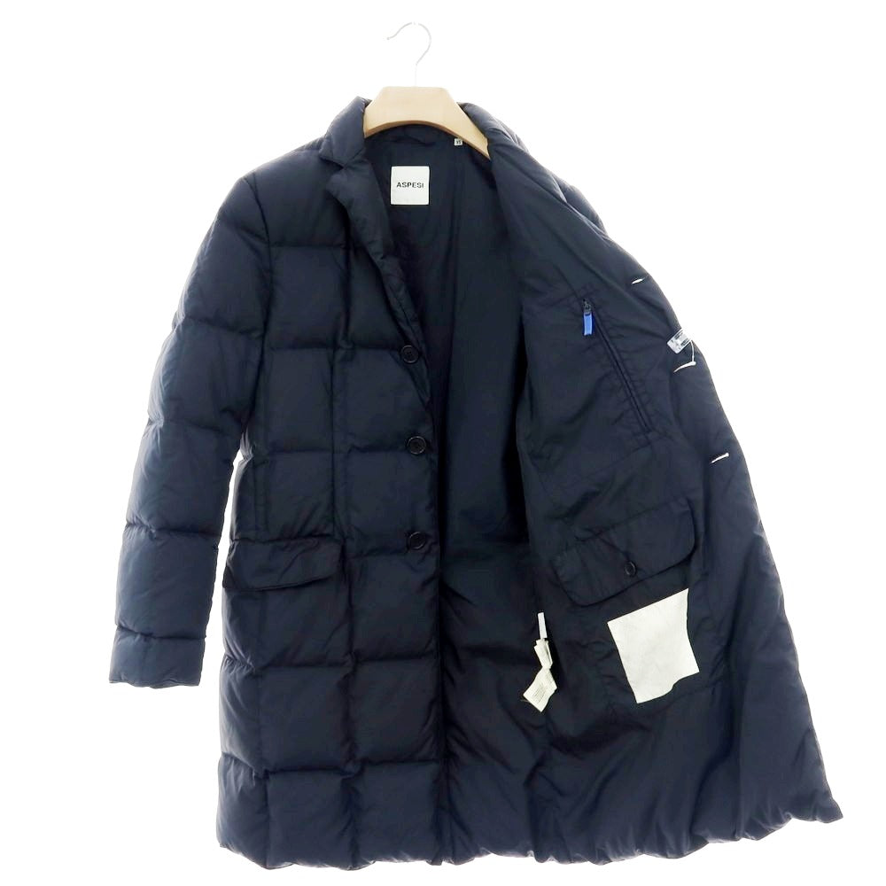 【中古】アスペジ ASPESI ナイロン ダウンコート ネイビー【 XS 】【 状態ランクC 】【 メンズ 】