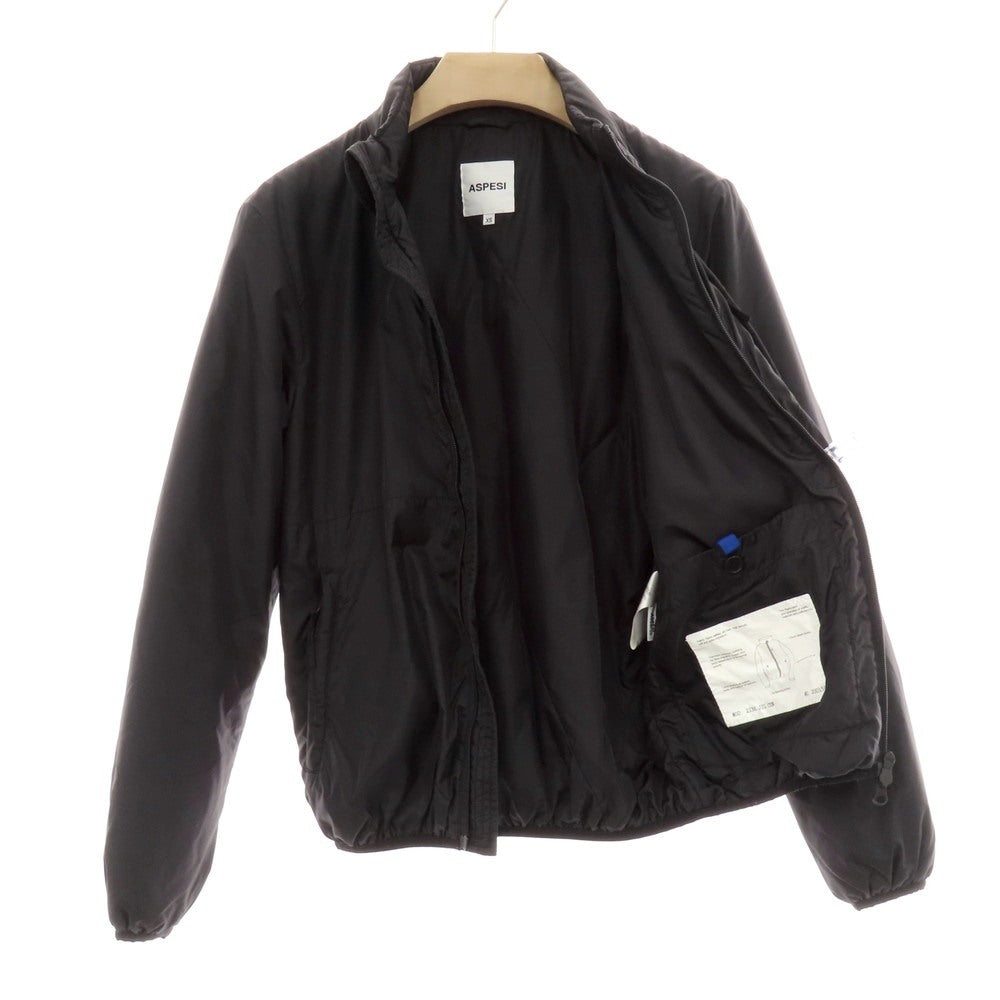 【中古】アスペジ ASPESI ナイロン スタンドカラー ダブルジップ 中綿ブルゾン ブラック【 XS 】【 状態ランクC 】【 メンズ 】