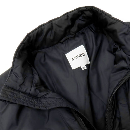 【中古】アスペジ ASPESI ナイロン スタンドカラー ダブルジップ 中綿ブルゾン ブラック【 XS 】【 状態ランクC 】【 メンズ 】