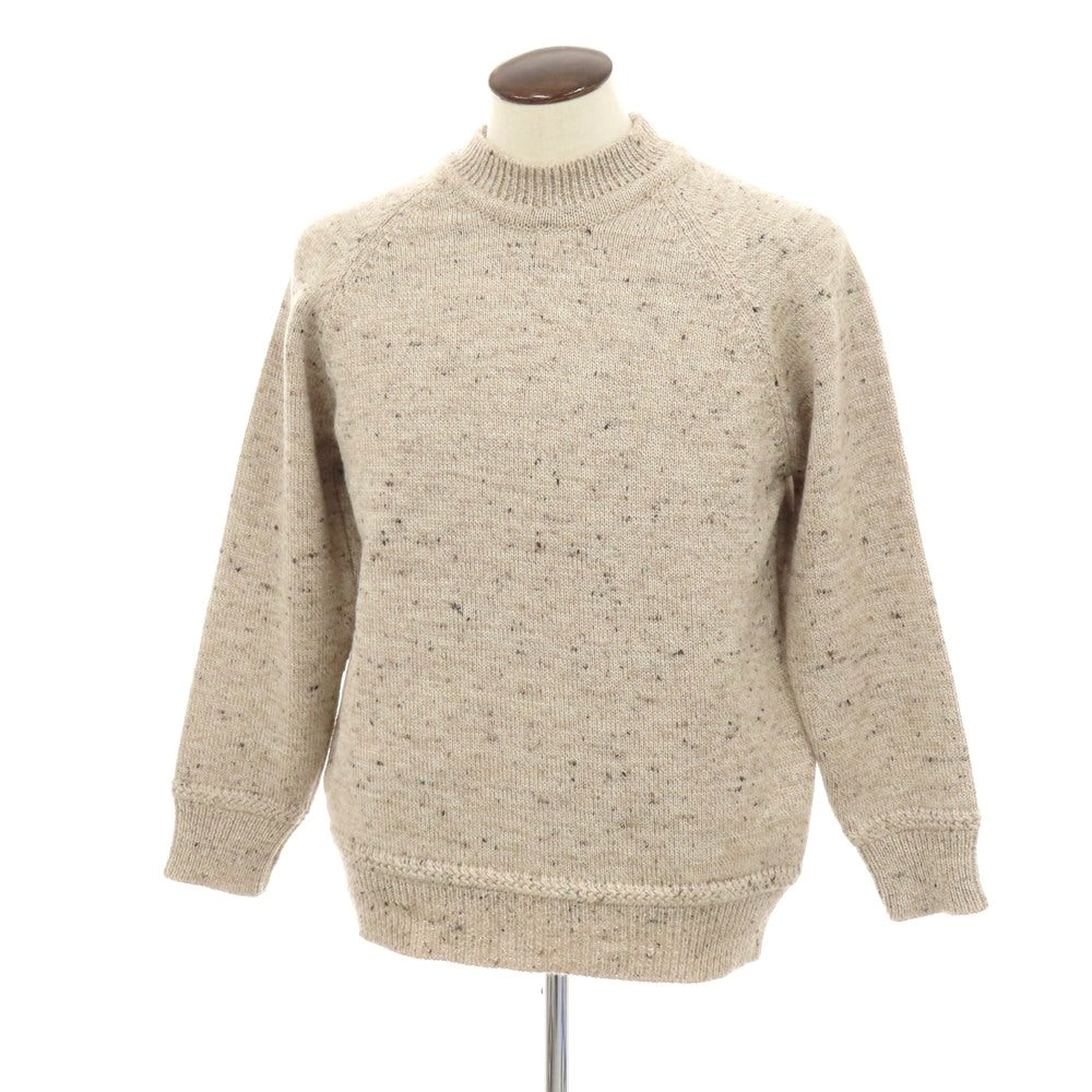 【中古】ブリティッシュメイド BRITISH MADE ウール モックネック プルオーバーニット ベージュ【 L 】【 状態ランクB 】【 メンズ 】