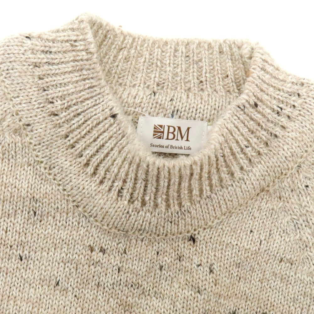 【中古】ブリティッシュメイド BRITISH MADE ウール モックネック プルオーバーニット ベージュ【 L 】【 状態ランクB 】【 メンズ 】