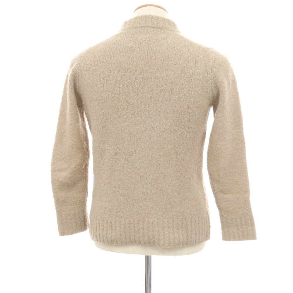 【中古】スリードッツ three dots ポリエステルウールナイロンアルパカ ブークレー モックネック プルオーバーニット ベージュ【サイズS位】【 状態ランクC 】【 メンズ 】[BPD]