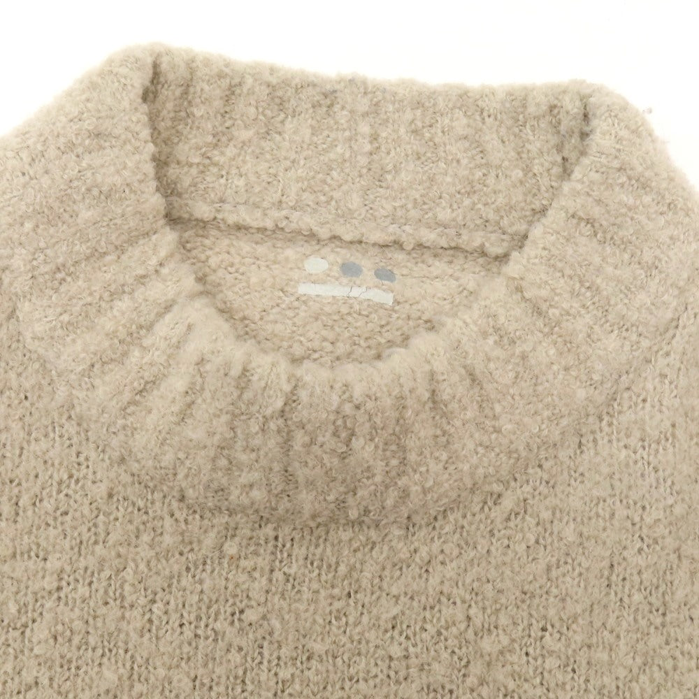 【中古】スリードッツ three dots ポリエステルウールナイロンアルパカ ブークレー モックネック プルオーバーニット ベージュ【サイズS位】【 状態ランクC 】【 メンズ 】[BPD]
