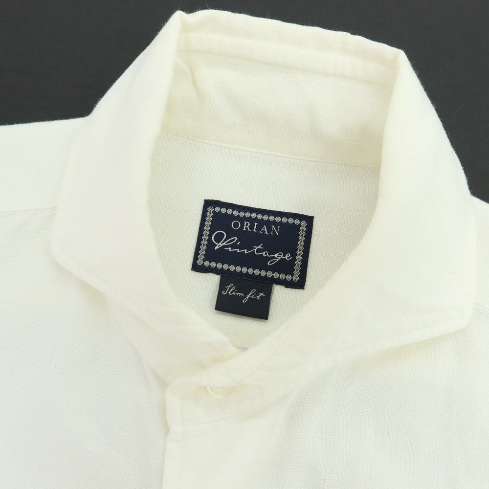 【中古】オリアン ORIAN コットン ホリゾンタルカラー カジュアルシャツ ホワイト【 37 】【 状態ランクC 】【 メンズ 】