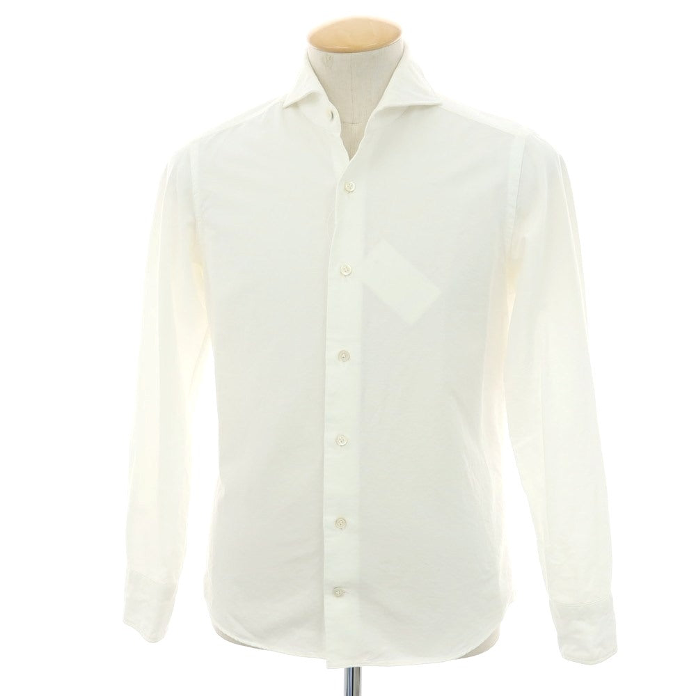 【中古】ジャンネット giannetto コットン ホリゾンタルカラー カジュアルシャツ ホワイト【 37 】【 状態ランクC 】【 メンズ 】