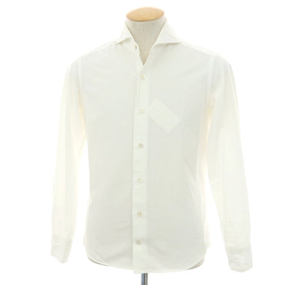 【中古】ジャンネット giannetto コットン ホリゾンタルカラー カジュアルシャツ ホワイト【 37 】【 状態ランクC 】【 メンズ 】