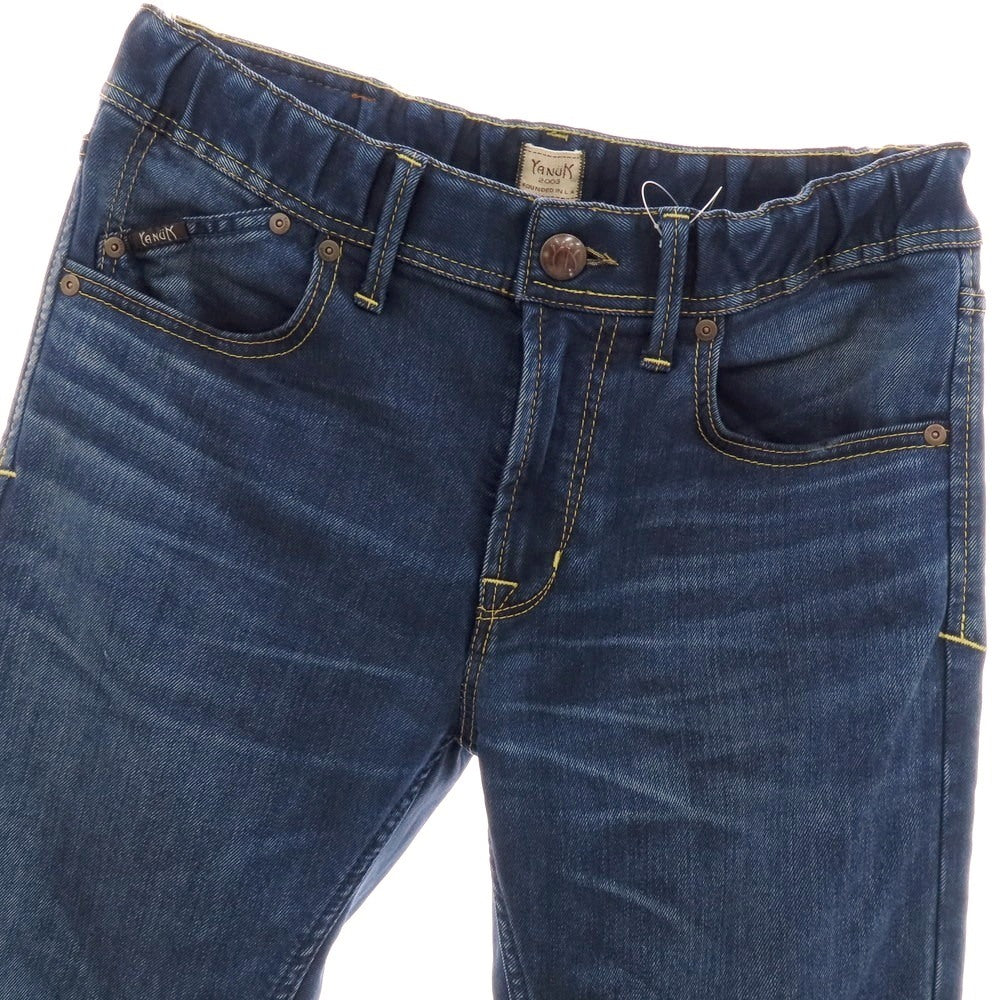 【中古】ヤヌーク YANUK ストレッチ テンセルポリエステル イージーデニムパンツ ネイビー【 M 】【 状態ランクC 】【 メンズ 】
