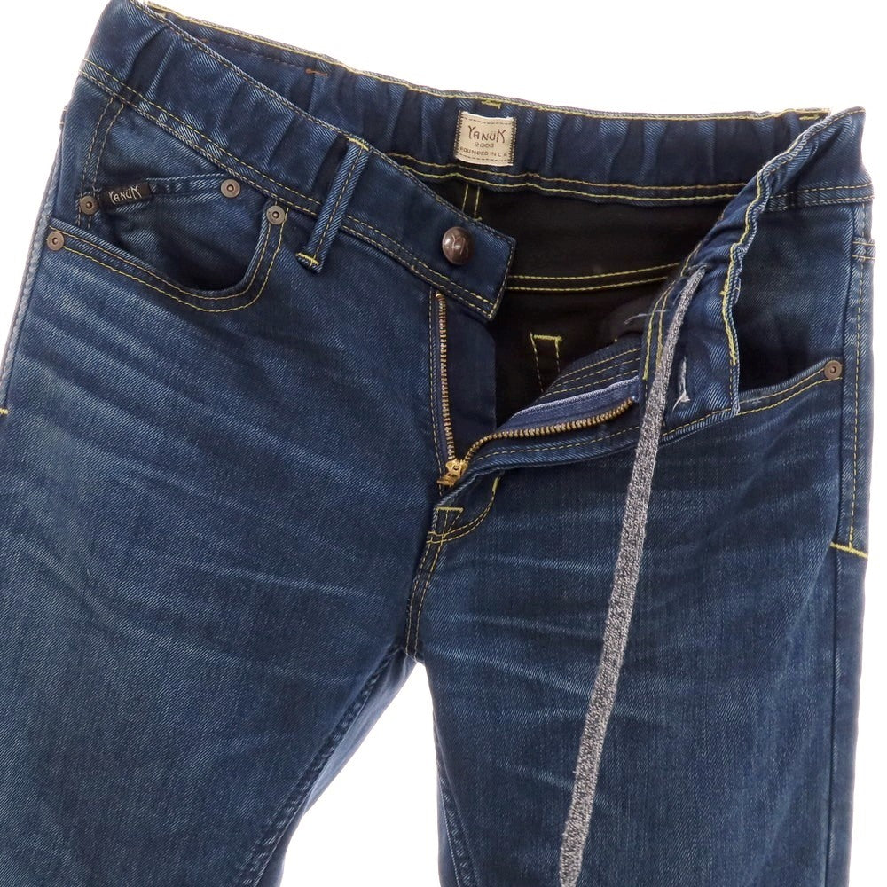 【中古】ヤヌーク YANUK ストレッチ テンセルポリエステル イージーデニムパンツ ネイビー【 M 】【 状態ランクC 】【 メンズ 】