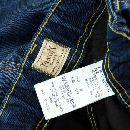 【中古】ヤヌーク YANUK ストレッチ テンセルポリエステル イージーデニムパンツ ネイビー【 M 】【 状態ランクC 】【 メンズ 】